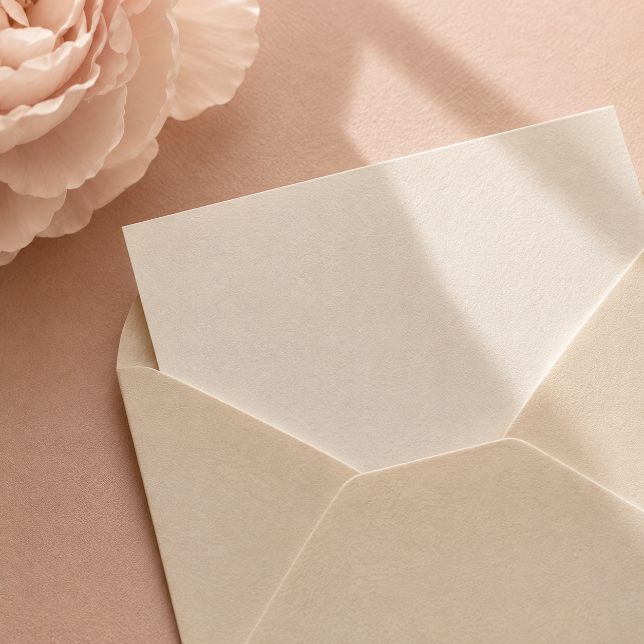 Envelope with card and flower